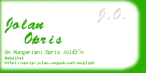 jolan opris business card